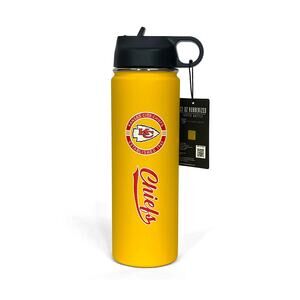 KC Chiefs Insulated Water Bottle New $36 Flip & Sip Gold 22 oz Memory Company